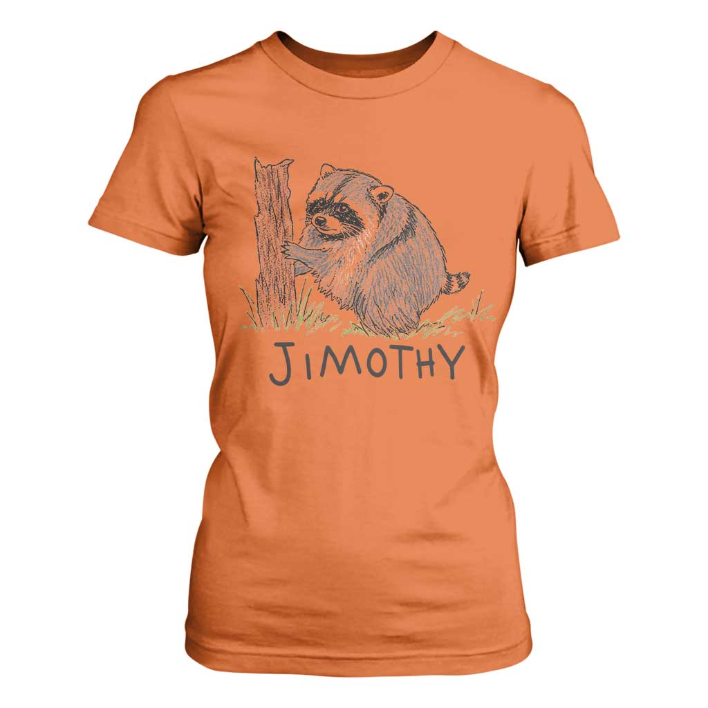 Jimothy Funny Viral Seattle Raccoon Crayon Drawing Graphic T Shirt For Women Trash Panda Feral Legend Supporter