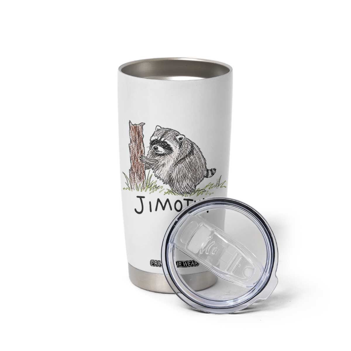 Jimothy Funny Viral Seattle Raccoon Crayon Drawing Graphic Tumbler Cup Trash Panda Feral Legend Supporter