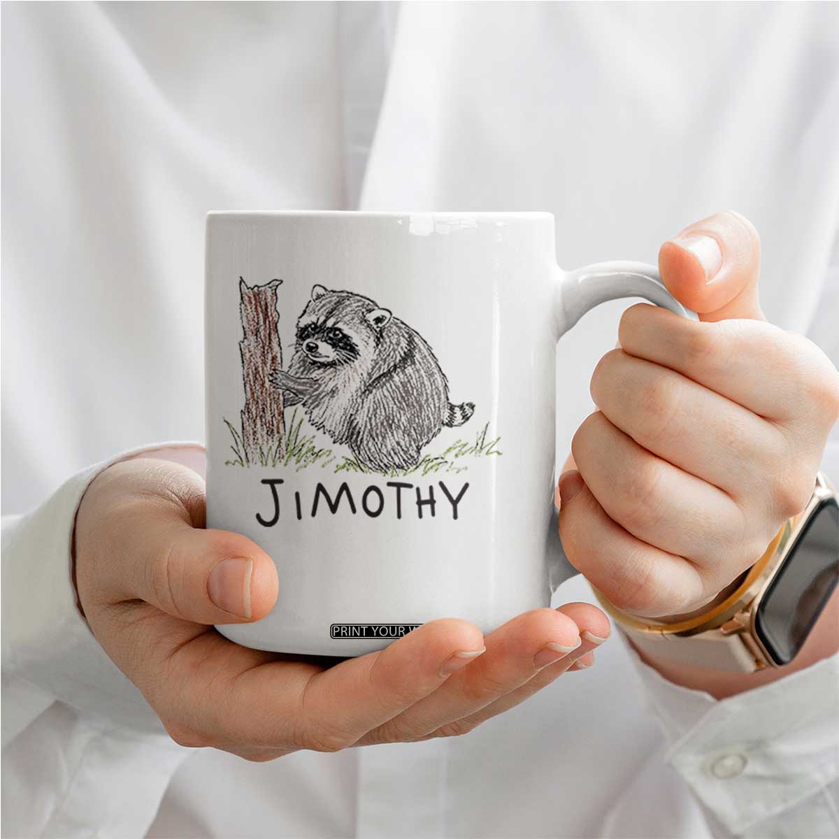 Jimothy Funny Viral Seattle Raccoon Crayon Drawing Graphic Coffee Mug Trash Panda Feral Legend Supporter