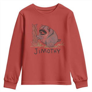 Jimothy Funny Viral Seattle Raccoon Crayon Drawing Graphic Youth Sweatshirt Trash Panda Feral Legend Supporter