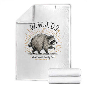 What Would Jimothy Do WWJD Funny Parody Throw Blanket Viral Seattle Raccoon Meme Feral Legend Humor