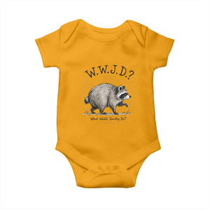 What Would Jimothy Do WWJD Funny Parody Baby Onesie Viral Seattle Raccoon Meme Feral Legend Humor