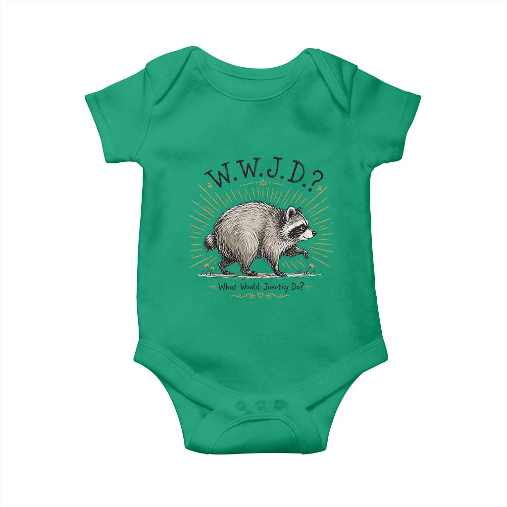 What Would Jimothy Do WWJD Funny Parody Baby Onesie Viral Seattle Raccoon Meme Feral Legend Humor