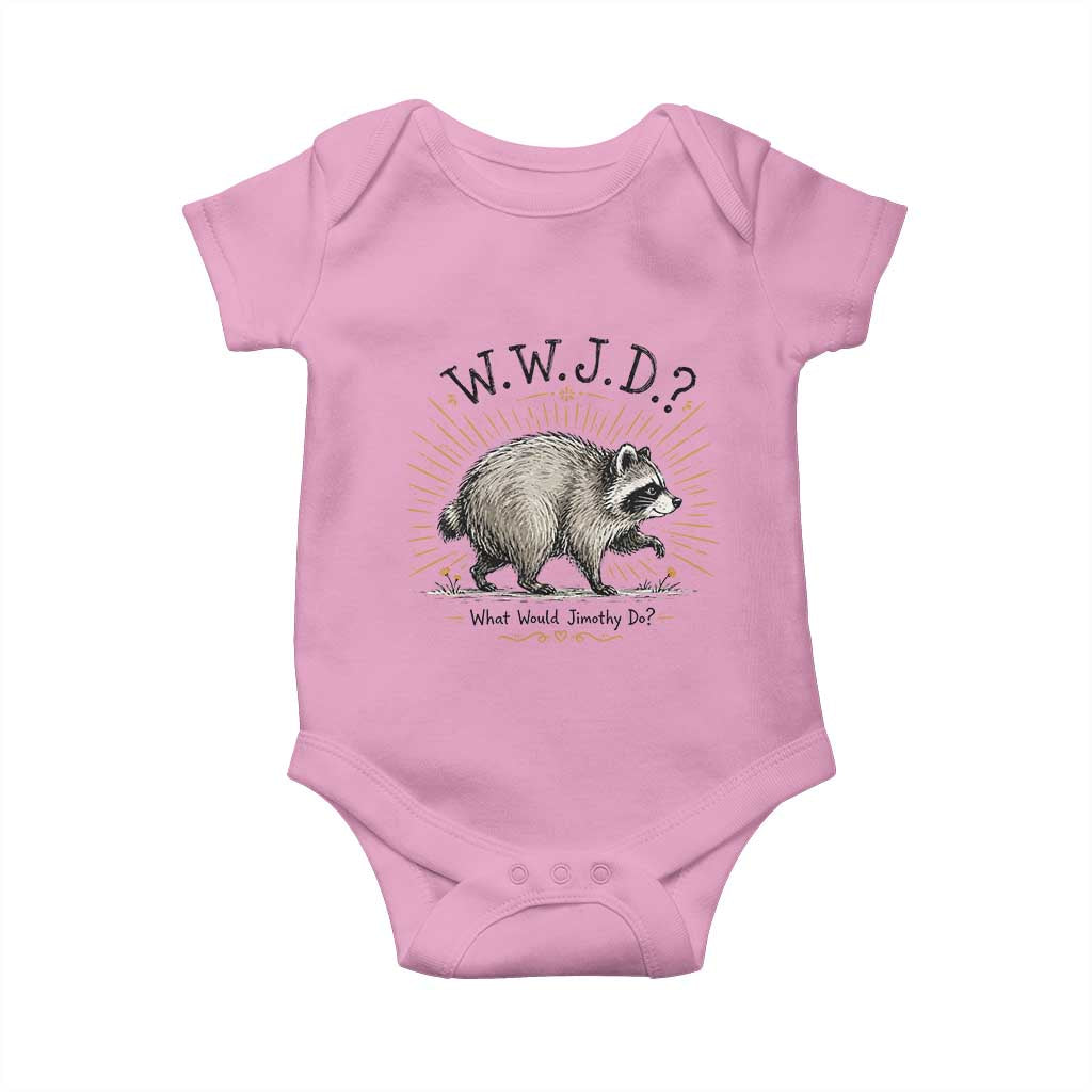 What Would Jimothy Do WWJD Funny Parody Baby Onesie Viral Seattle Raccoon Meme Feral Legend Humor