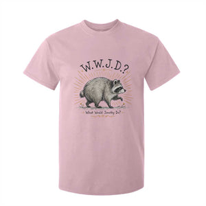 What Would Jimothy Do WWJD Funny Parody T Shirt For Kid Viral Seattle Raccoon Meme Feral Legend Humor