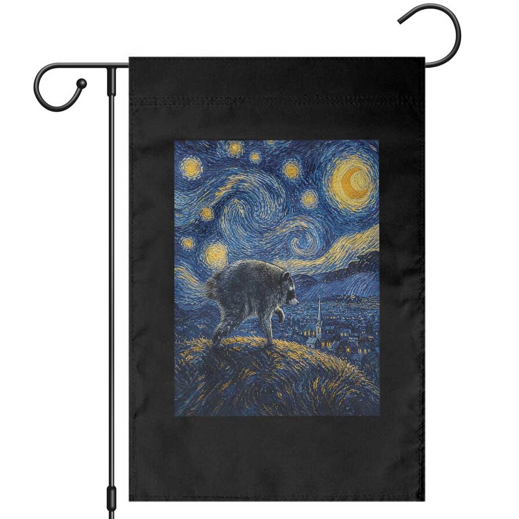 Jimothy Seattle Raccoon Starry Night Parody Graphic Garden Flag Trash Panda Feral Legend Supporter TS02 Black Print Your Wear