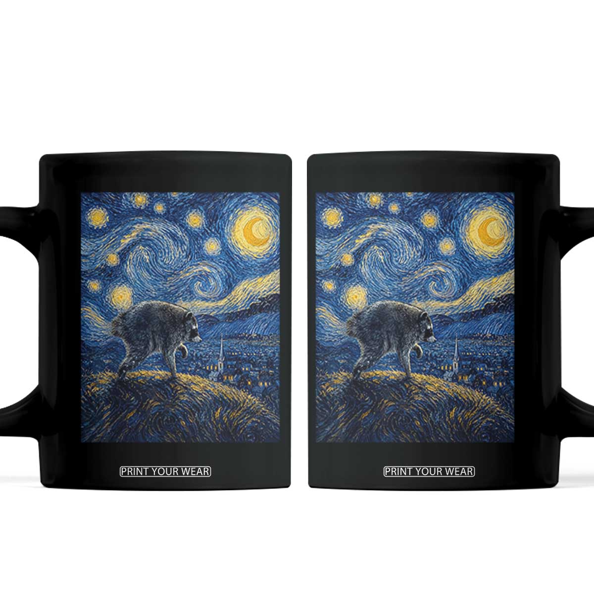 Jimothy Seattle Raccoon Starry Night Parody Graphic Coffee Mug Trash Panda Feral Legend Supporter TS02 Black Print Your Wear