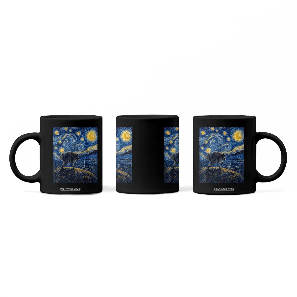 Jimothy Seattle Raccoon Starry Night Parody Graphic Coffee Mug Trash Panda Feral Legend Supporter