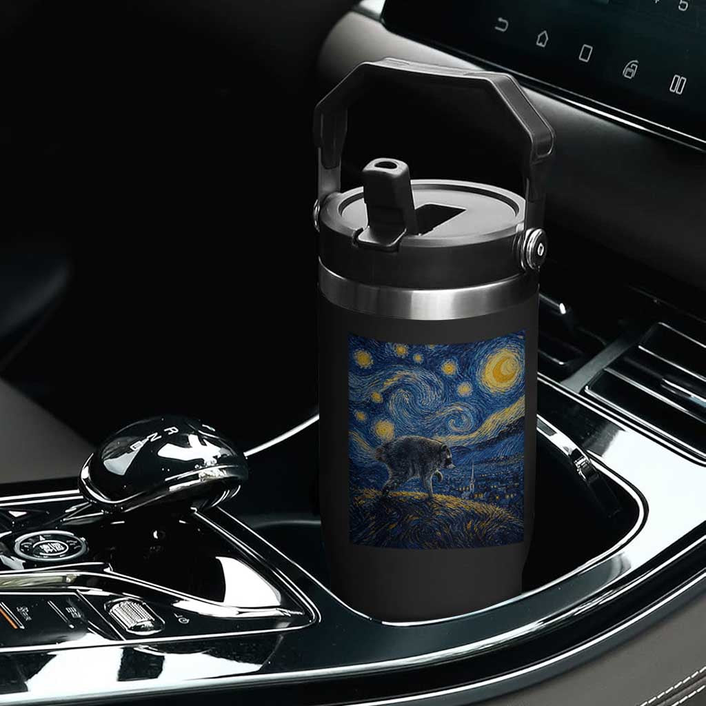 Jimothy Seattle Raccoon Starry Night Parody Graphic Flip Straw Tumbler Trash Panda Feral Legend Supporter