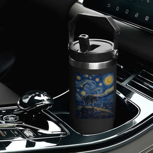 Jimothy Seattle Raccoon Starry Night Parody Graphic Flip Straw Tumbler Trash Panda Feral Legend Supporter