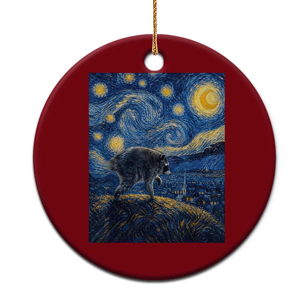 Jimothy Seattle Raccoon Starry Night Parody Graphic Ceramic Ornament Trash Panda Feral Legend Supporter TS02 1pc Red Print Your Wear
