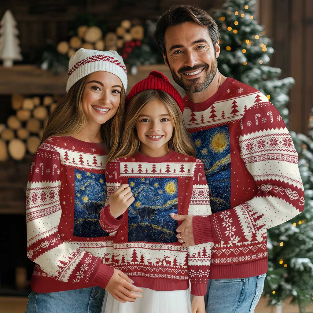 Jimothy Seattle Raccoon Starry Night Parody Graphic Ugly Christmas Sweater Trash Panda Feral Legend Supporter