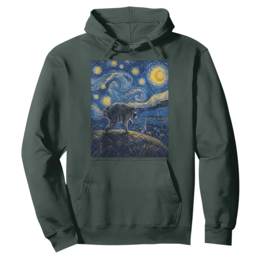 Jimothy Seattle Raccoon Starry Night Parody Graphic Hoodie Trash Panda Feral Legend Supporter