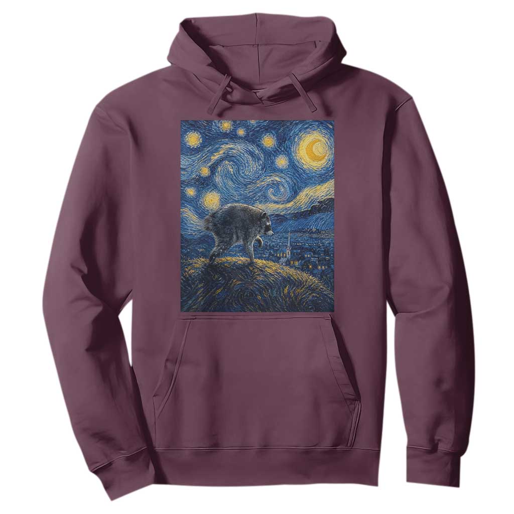 Jimothy Seattle Raccoon Starry Night Parody Graphic Hoodie Trash Panda Feral Legend Supporter