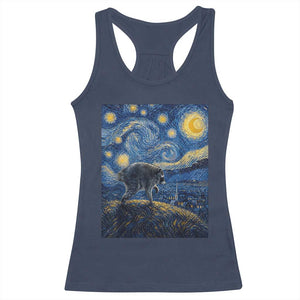 Jimothy Seattle Raccoon Starry Night Parody Graphic Racerback Tank Top Trash Panda Feral Legend Supporter