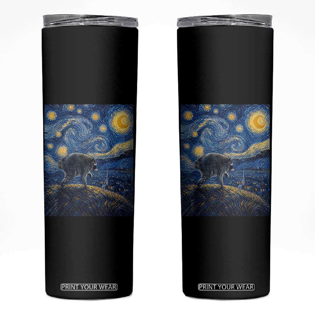 Jimothy Seattle Raccoon Starry Night Parody Graphic Skinny Tumbler Trash Panda Feral Legend Supporter TS02 Black Print Your Wear