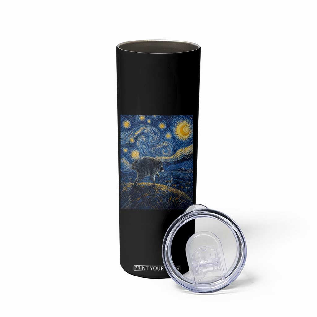 Jimothy Seattle Raccoon Starry Night Parody Graphic Skinny Tumbler Trash Panda Feral Legend Supporter