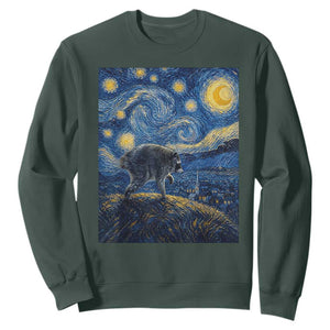 Jimothy Seattle Raccoon Starry Night Parody Graphic Sweatshirt Trash Panda Feral Legend Supporter