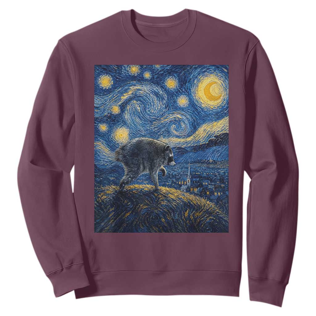 Jimothy Seattle Raccoon Starry Night Parody Graphic Sweatshirt Trash Panda Feral Legend Supporter