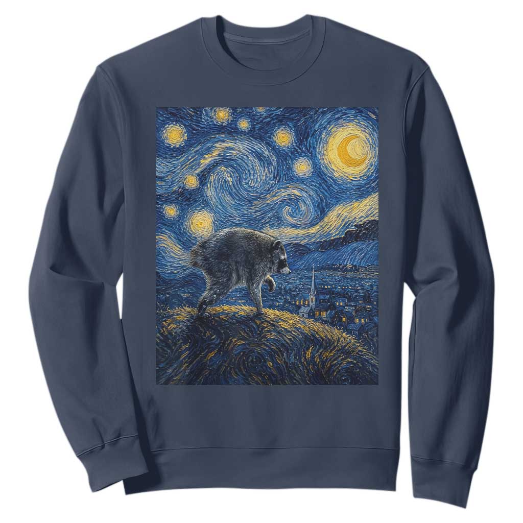 Jimothy Seattle Raccoon Starry Night Parody Graphic Sweatshirt Trash Panda Feral Legend Supporter