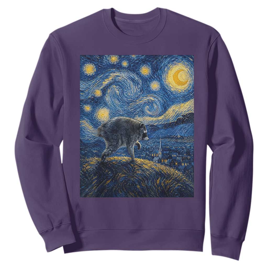 Jimothy Seattle Raccoon Starry Night Parody Graphic Sweatshirt Trash Panda Feral Legend Supporter