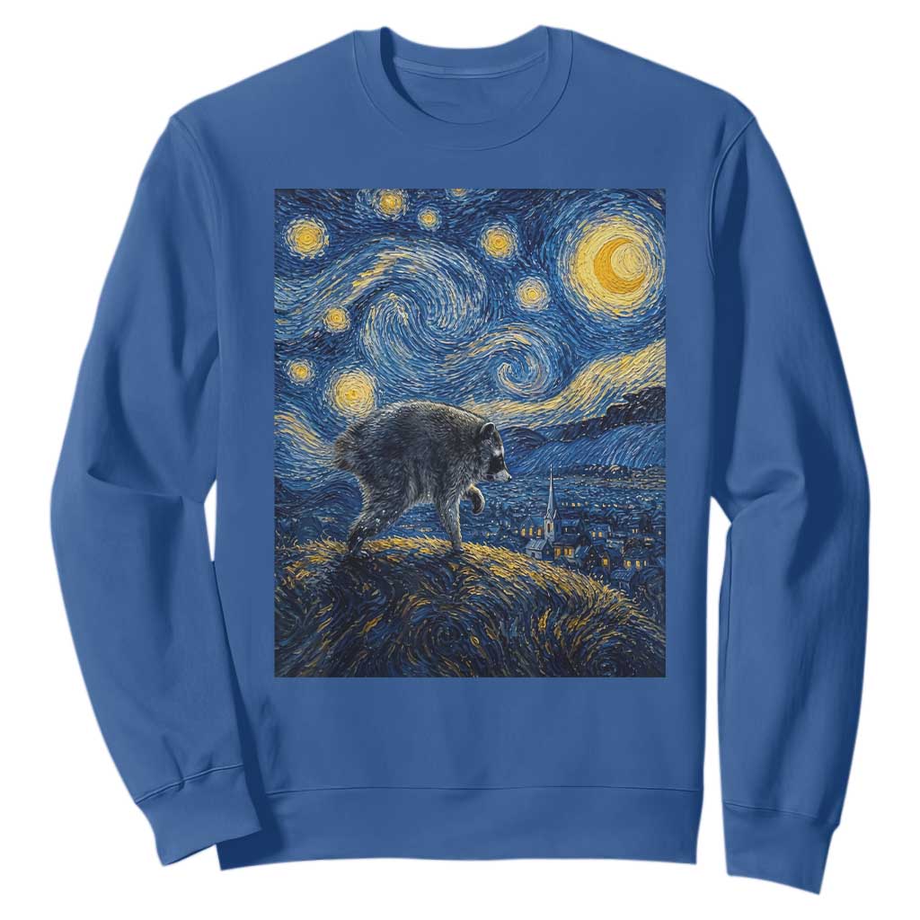 Jimothy Seattle Raccoon Starry Night Parody Graphic Sweatshirt Trash Panda Feral Legend Supporter