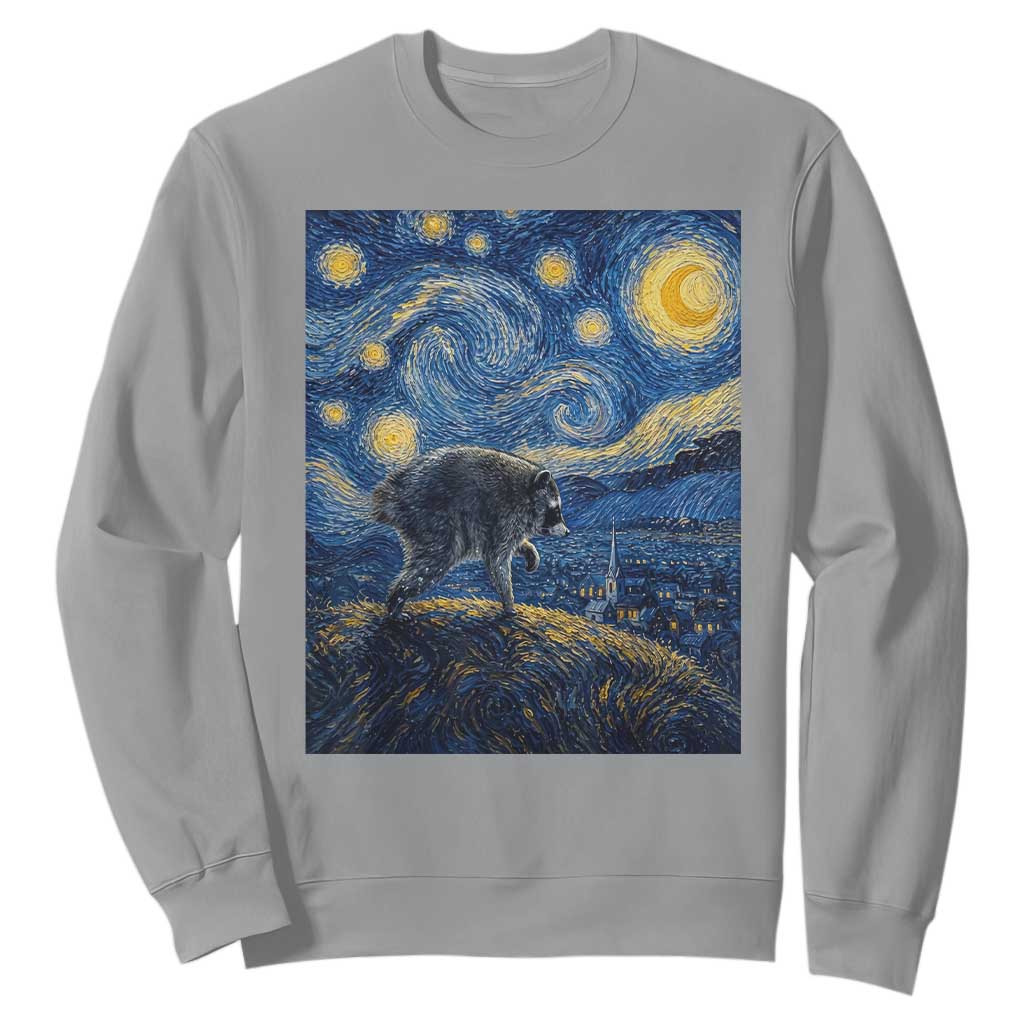 Jimothy Seattle Raccoon Starry Night Parody Graphic Sweatshirt Trash Panda Feral Legend Supporter