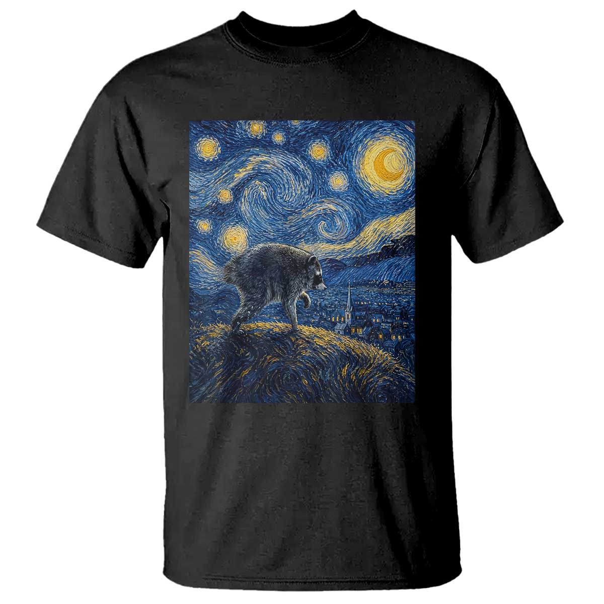 Jimothy Seattle Raccoon Starry Night Parody Graphic T Shirt Trash Panda Feral Legend Supporter