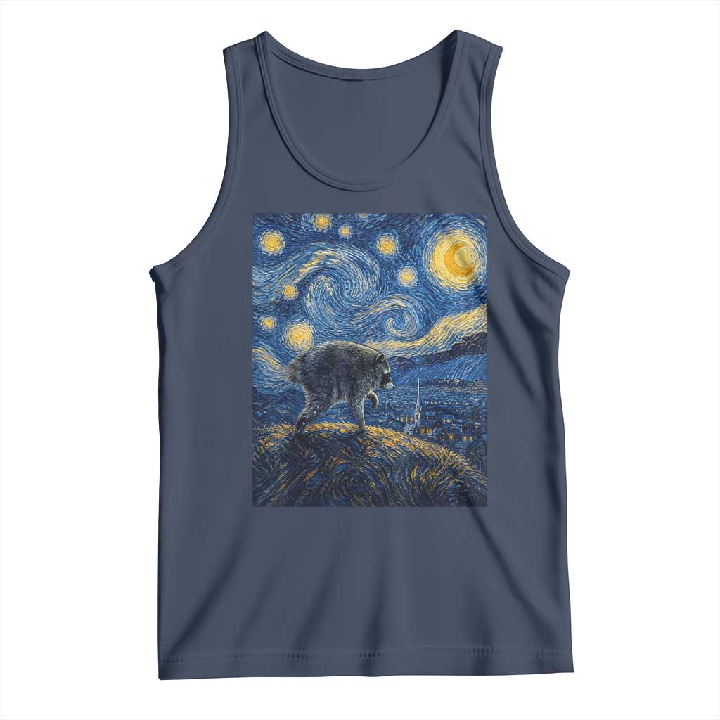 Jimothy Seattle Raccoon Starry Night Parody Graphic Tank Top Trash Panda Feral Legend Supporter