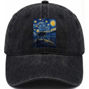 Jimothy Seattle Raccoon Starry Night Parody Graphic Washed Cotton Baseball Cap Trash Panda Feral Legend Supporter