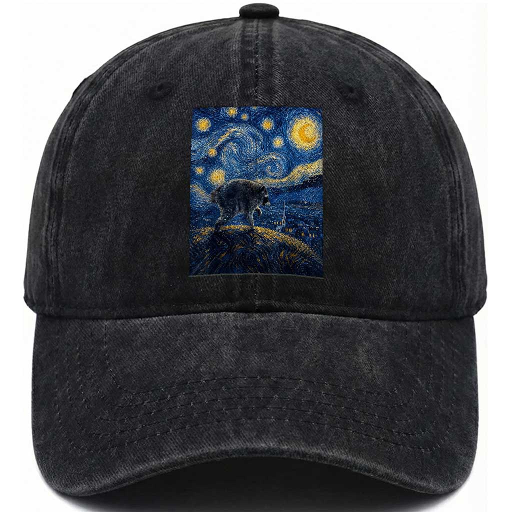 Jimothy Seattle Raccoon Starry Night Parody Graphic Washed Cotton Baseball Cap Trash Panda Feral Legend Supporter TS02 Print Your Wear