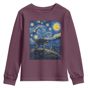 Jimothy Seattle Raccoon Starry Night Parody Graphic Youth Sweatshirt Trash Panda Feral Legend Supporter