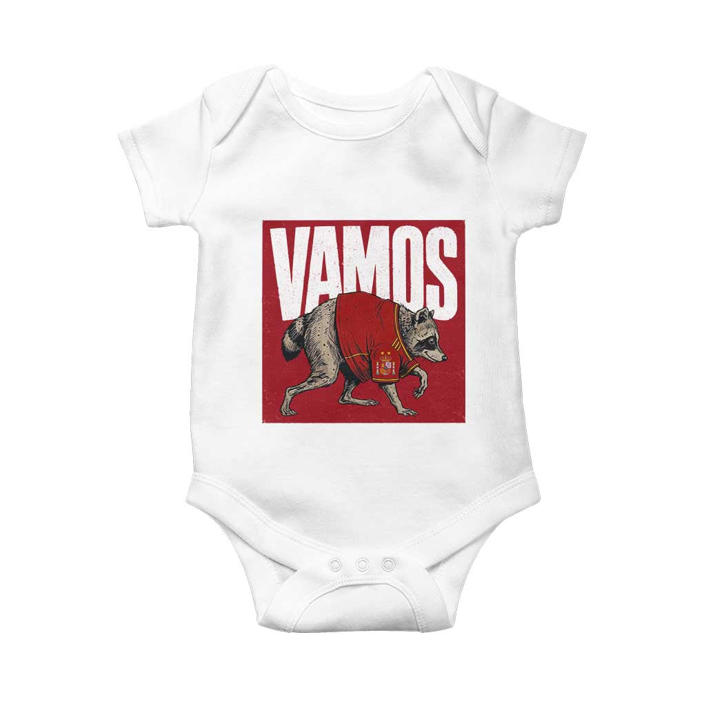 Funny Jimothy Vamos Spain Soccer Fans Parody Baby Onesie Seattle Raccoon Espana Champs Victory Celebration TS02 White Print Your Wear
