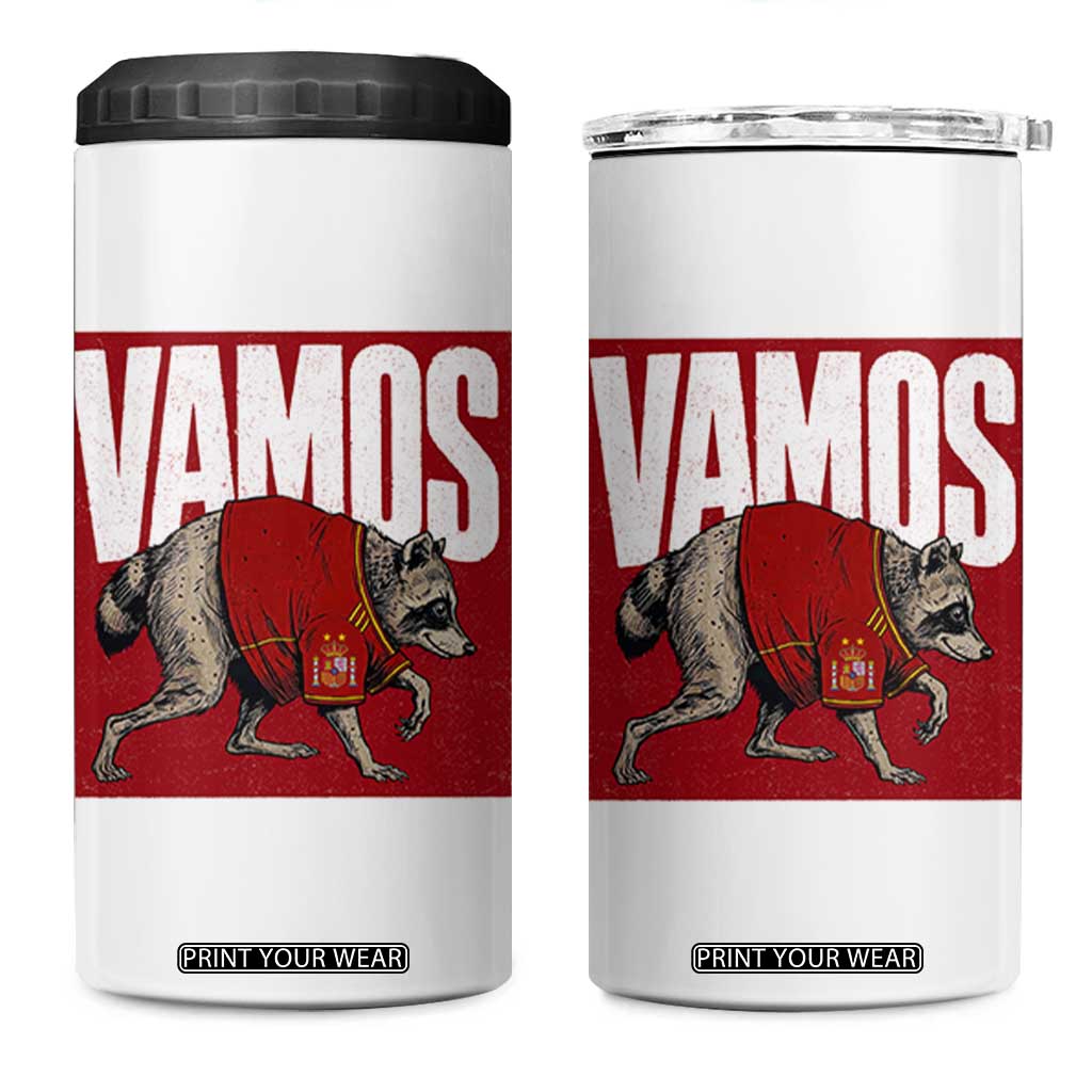 Funny Jimothy Vamos Spain Soccer Fans Parody 4 in 1 Can Cooler Tumbler Seattle Raccoon Espana Champs Victory Celebration TS02 One Size: 16 oz White Print Your Wear