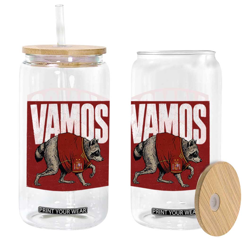 Funny Jimothy Vamos Spain Soccer Fans Parody Glass Can Seattle Raccoon Espana Champs Victory Celebration