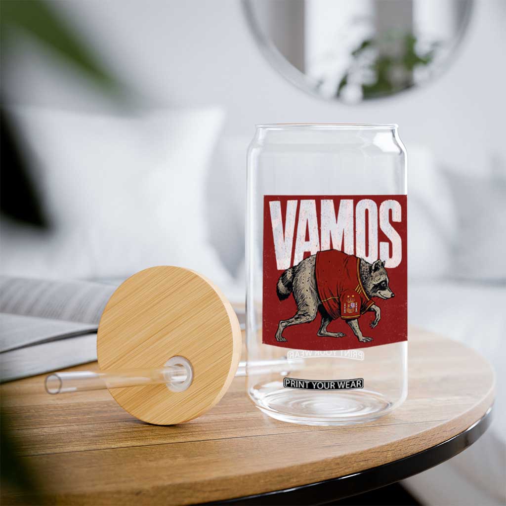 Funny Jimothy Vamos Spain Soccer Fans Parody Glass Can Seattle Raccoon Espana Champs Victory Celebration
