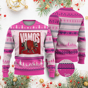 Funny Jimothy Vamos Spain Soccer Fans Parody Ugly Christmas Sweater Seattle Raccoon Espana Champs Victory Celebration