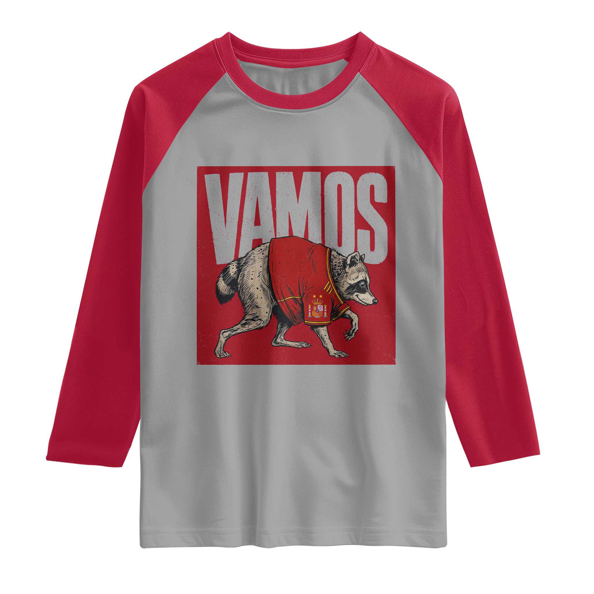 Funny Jimothy Vamos Spain Soccer Fans Parody Raglan Shirt Seattle Raccoon Espana Champs Victory Celebration