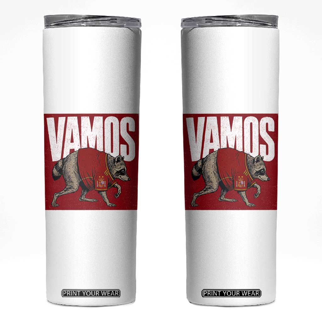 Funny Jimothy Vamos Spain Soccer Fans Parody Skinny Tumbler Seattle Raccoon Espana Champs Victory Celebration TS02 White Print Your Wear