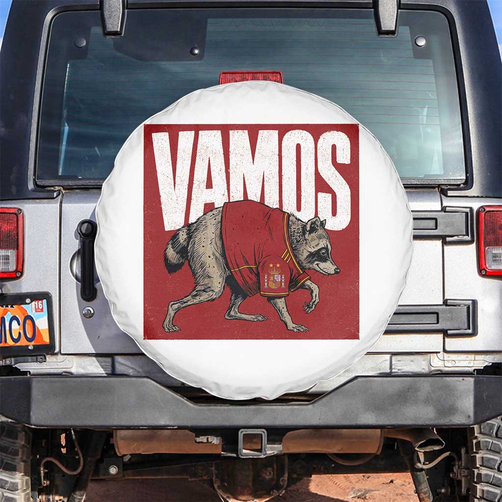 Funny Jimothy Vamos Spain Soccer Fans Parody Spare Tire Cover Seattle Raccoon Espana Champs Victory Celebration TS02 No hole White Print Your Wear