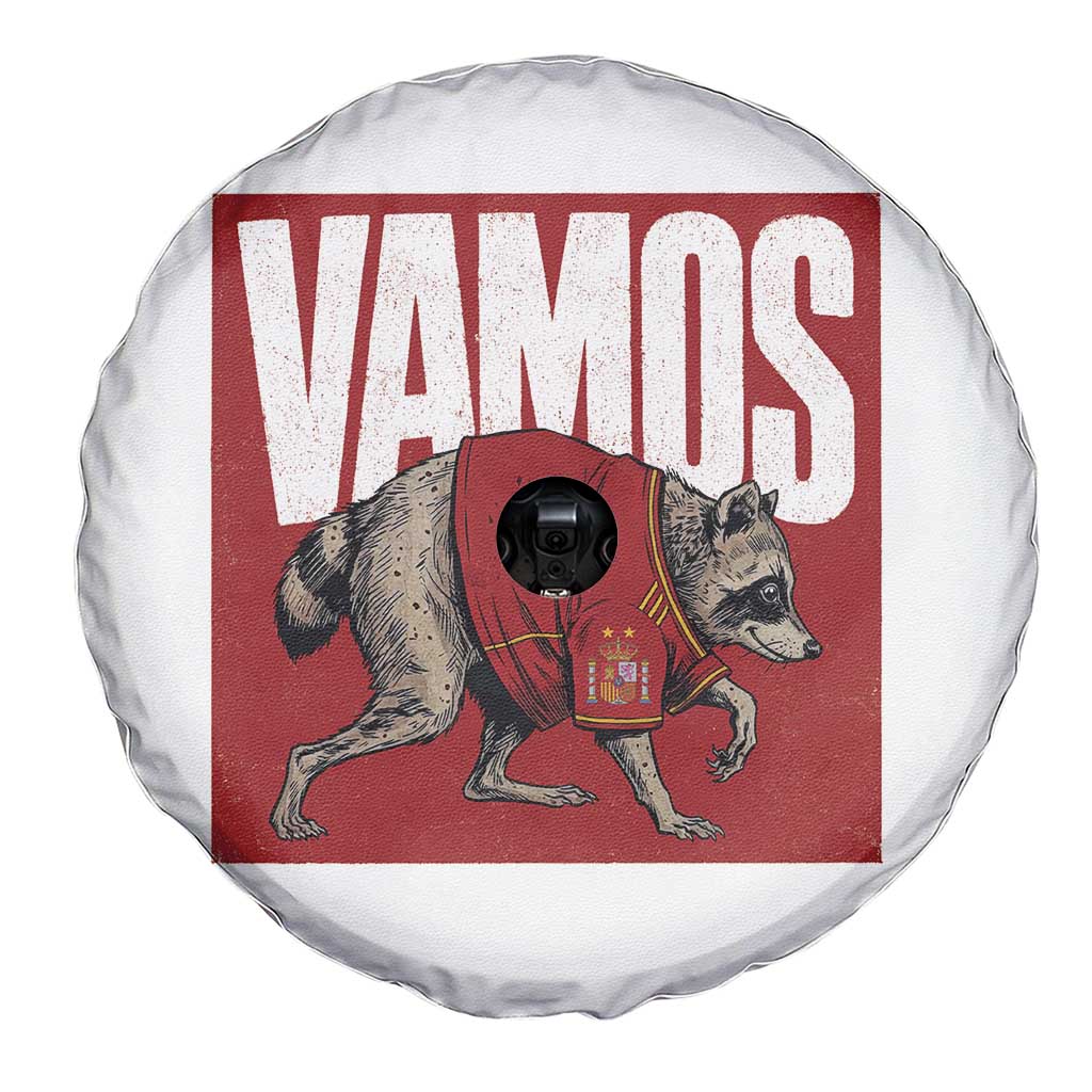 Funny Jimothy Vamos Spain Soccer Fans Parody Spare Tire Cover Seattle Raccoon Espana Champs Victory Celebration