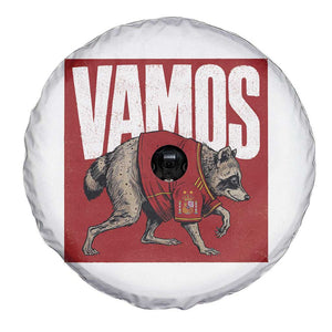 Funny Jimothy Vamos Spain Soccer Fans Parody Spare Tire Cover Seattle Raccoon Espana Champs Victory Celebration