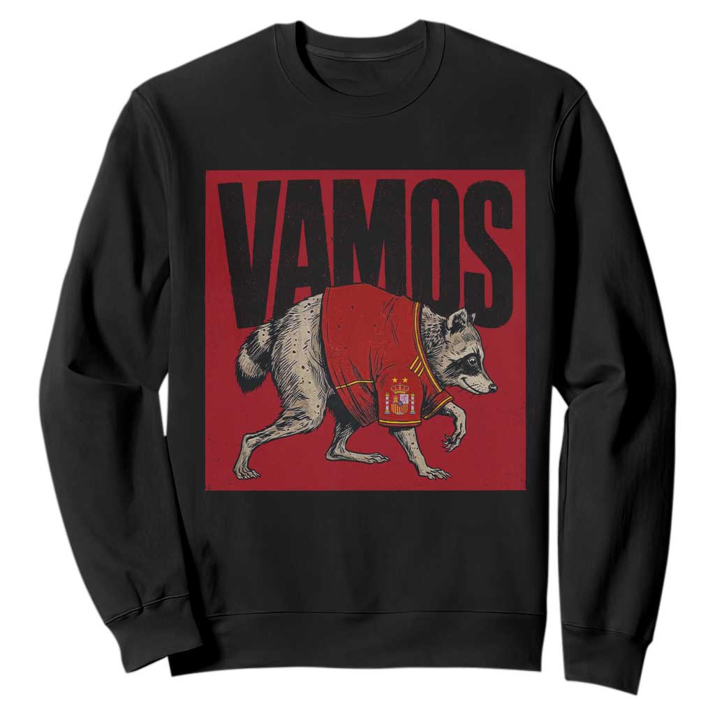Funny Jimothy Vamos Spain Soccer Fans Parody Sweatshirt Seattle Raccoon Espana Champs Victory Celebration