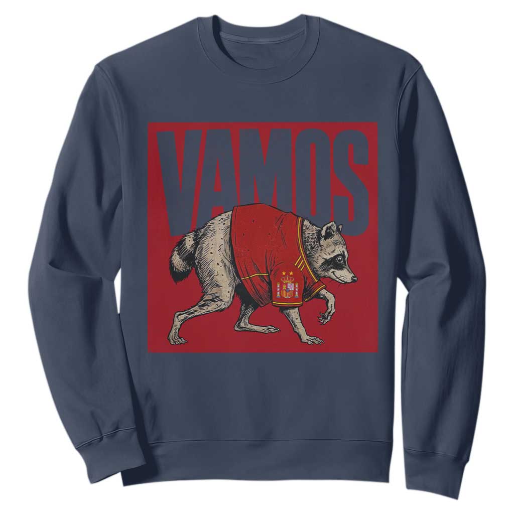 Funny Jimothy Vamos Spain Soccer Fans Parody Sweatshirt Seattle Raccoon Espana Champs Victory Celebration
