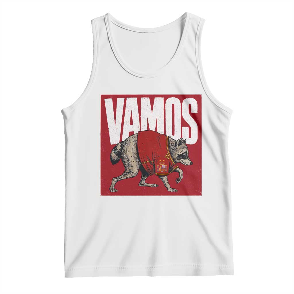 Funny Jimothy Vamos Spain Soccer Fans Parody Tank Top Seattle Raccoon Espana Champs Victory Celebration TS02 White Print Your Wear