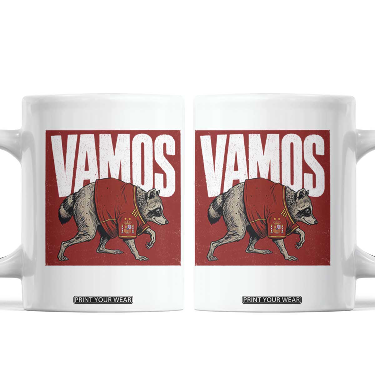 Funny Jimothy Vamos Spain Soccer Fans Parody Coffee Mug Seattle Raccoon Espana Champs Victory Celebration TS02 White Print Your Wear