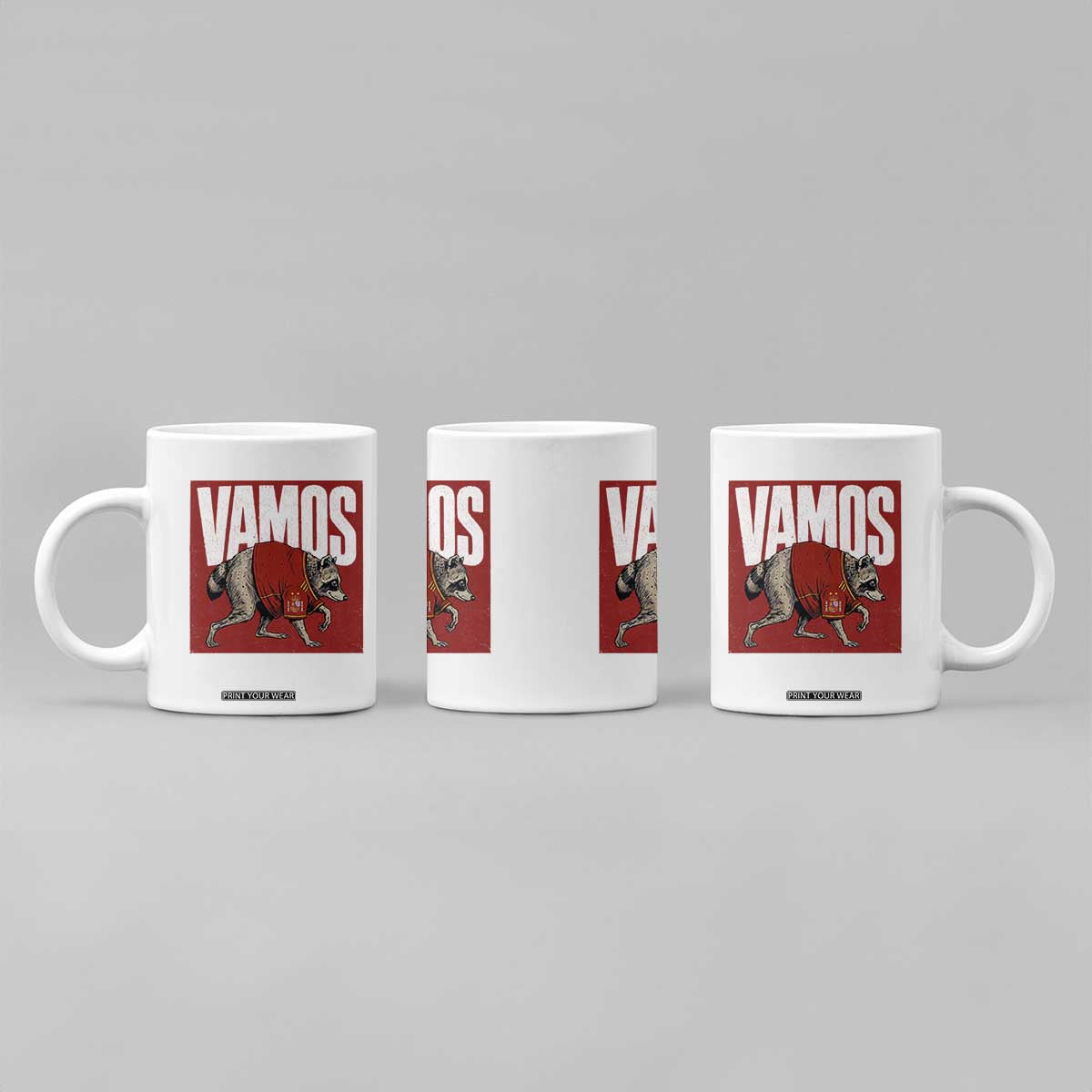 Funny Jimothy Vamos Spain Soccer Fans Parody Coffee Mug Seattle Raccoon Espana Champs Victory Celebration