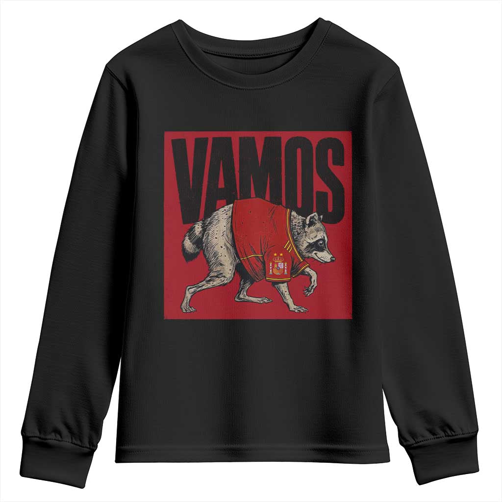 Funny Jimothy Vamos Spain Soccer Fans Parody Youth Sweatshirt Seattle Raccoon Espana Champs Victory Celebration