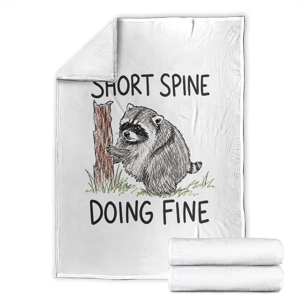 Jimothy Short Spine Doing Fine Inspirational Throw Blanket Viral Seattle Raccoon Crayon Drawing Graphic TS02 White Print Your Wear