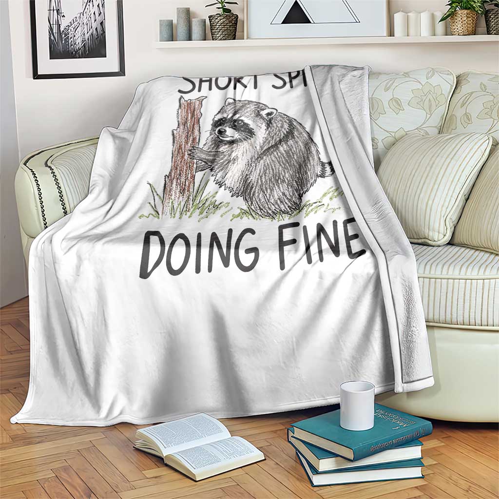 Jimothy Short Spine Doing Fine Inspirational Throw Blanket Viral Seattle Raccoon Crayon Drawing Graphic